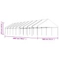 vidaXL Altánok so strechou, biely 20,07x5,88x3,75 m, polyetylén
