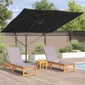 vidaXL Roma Parasol Čierna 286 x 284 x 265 cm Hliník a polyester