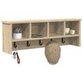 vidaXL Vešiak na stenu Nástenná montáž Sonoma dub 75 x 16 x 26 cm