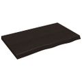 vidaXL Nástenná polica tmavohnedá 100x60x(2-6)cm ošetrený dubový masív