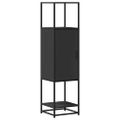 vidaXL Vysoká skrinka čierna 35,5x35x139 cm kompozitné drevo+kov