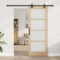 vidaXL Posuvné dvere ORKDAL 83 x 211 cm Prírodná a čierna