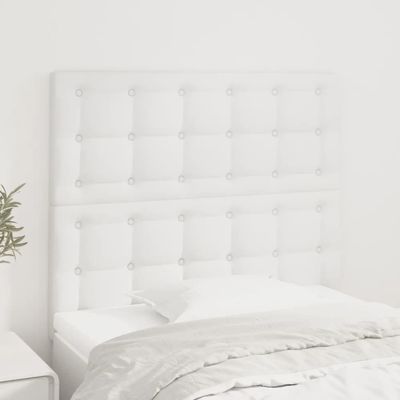 vidaXL Čelo postele biele 90x5x118/128 cm umelá koža
