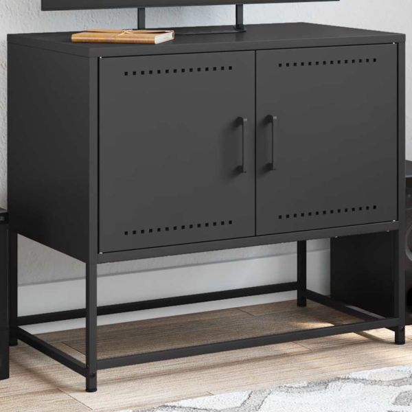 vidaXL TV skrinka čierna 68,5x39x60,5 cm oceľ
