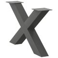 vidaXL Nohy konferenčného stolíka v tvare X, 2 ks, antracitové, 70 x (42-43) cm, oceľ