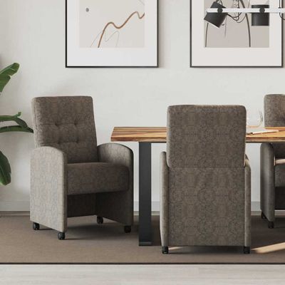vidaXL Jedálenské stoličky na kolieskach s kolesami 2 pcs Tmavo šedá