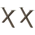 vidaXL Nohy konferenčného stolíka v tvare X, 2 ks, prírodná oceľ, 70 x (42-43) cm, oceľ