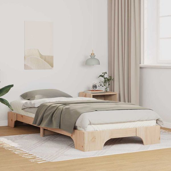 vidaXL Rám postele Hnedá 100 x 220 cm Masívne borovicové drevo