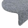 vidaXL Schodové rohože, samolepiace, 5 ks, 56x17x3 cm, svetlosivé, polkruhové
