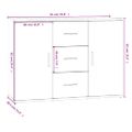 vidaXL Komoda betónovo sivá 91x29,5x65 cm spracované drevo