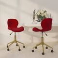335035 vidaXL Swivel Dining Chairs 2 pcs Wine Red Velvet