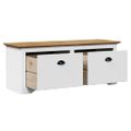 vidaXL Lavica do predsiene "BODO" Biela a hnedá 114x40x45 cm