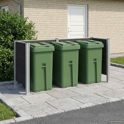 vidaXL Plot pre odpadkový kôš Sivá 237 x 85 x 115 cm Hliník a WPC