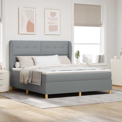 vidaXL Posteľ s pružinovým rámom Svetlosivá 200 x 180 cm látka