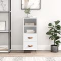 vidaXL Komoda biela 34,5x34x90 cm spracované drevo