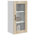 vidaXL Nástenný sklenený kabinet PORTO Sonoma dub 40 x 31 x 80 cm