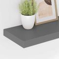 vidaXL Plávajúca nástenná polica, lesklá sivá 60x23,5x3,8 cm, MDF