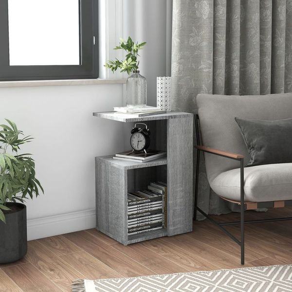 vidaXL Príručný stolík sivý dub sonoma 36x30x56 cm spracované drevo