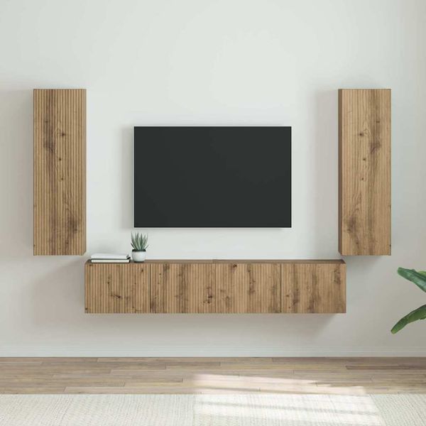 vidaXL TV nástenná skriňa 2 pcs Remeselnícky dub 30 x 31 x 100 cm