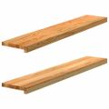 vidaXL Okenný parapet 2 ks svetlohnedá 110x20x2 cm dubový masív