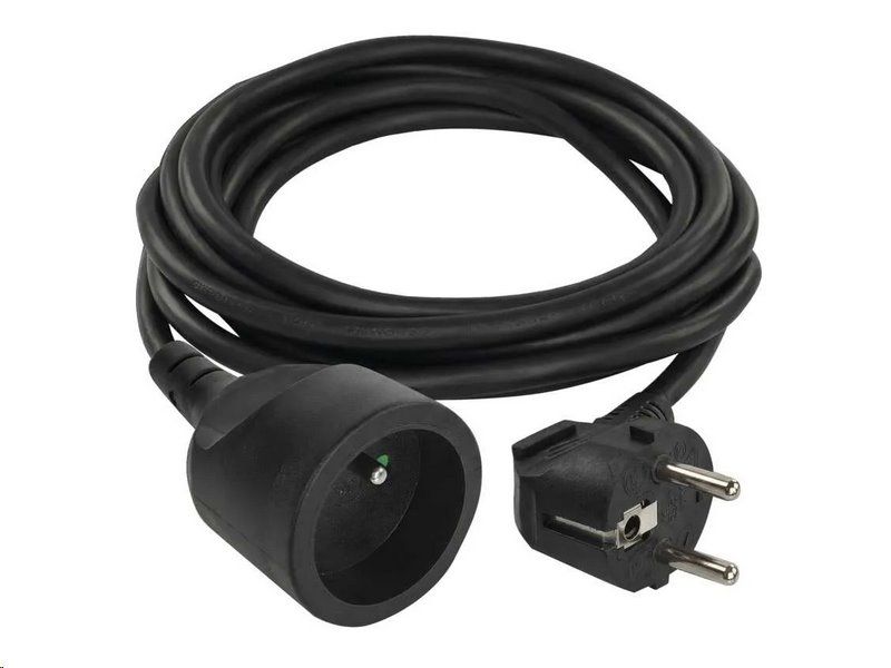 Predlžovací kábel EMOS P0113R spojka 3m, čierny / PVC / 1,5 mm2