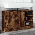 vidaXL Umývadlová skrinka dymnový dub 90x29x55 cm kompozitné drevo