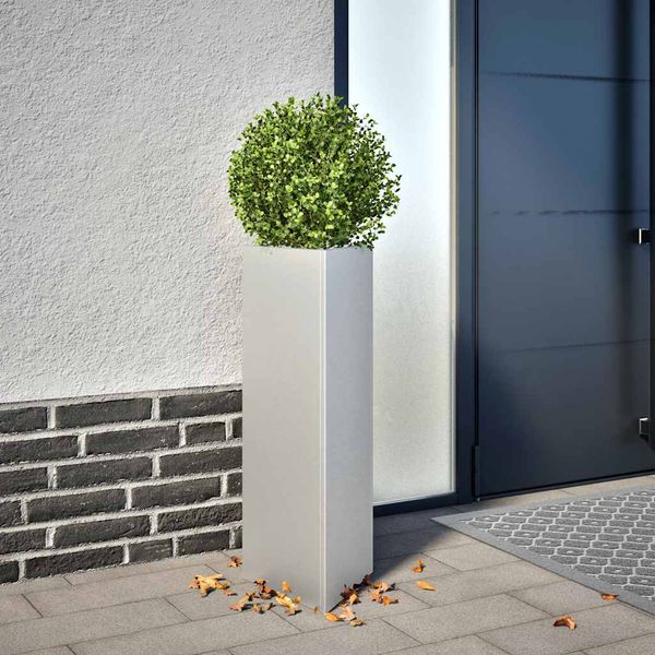 vidaXL Záhradné kvetináče 2 ks trojuholník 30x26x75cm pozinkovaná oceľ