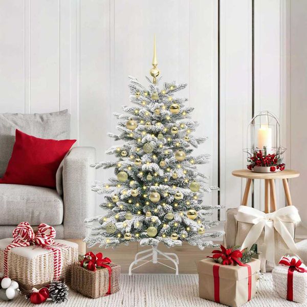 vidaXL Umelý Sklápací Vianočný Stromček Biela 120 cm PE a PVC