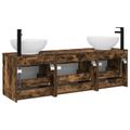 vidaXL Set kabinetov do kúpeľne 3 ks Dymový dub 49 x 44,5 x 66,5 cm