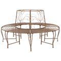 vidaXL Stromová lavička 8-Počet miest Ø 160 x 89 cm Oceľ Antik hnedá