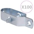 vidaXL Napináky na plot 100 ks, 90 mm, oceľ, strieborné