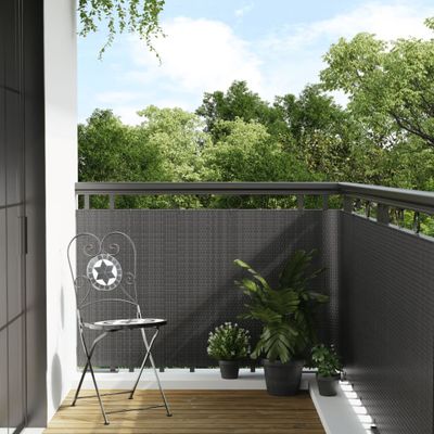 vidaXL Balkónová zástena antracitová 300x90 cm polyratan