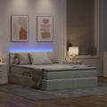 vidaXL LED úložná posteľ s matracom Svetlosivá 140 x 190 cm Zamat