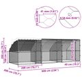 vidaXL Klietka pre sliepky 3 ks Strieborná 600 x 200 x 200 cm