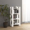 vidaXL Knižnica/deliaca stena biela 60x35x125 cm masívne drevo