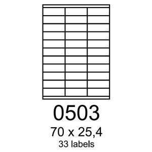 etikety RAYFILM 70x25,4 biele s odnímateľným lepidlom R01020503A (100 list./A4)
