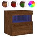vidaXL TV nástenné skrinky s LED svetlami 2 ks hnedý dub 40x30x40 cm