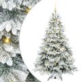 vidaXL Umelý vianočný stromček s 300 LED-i Biela 210 cm PE a PVC