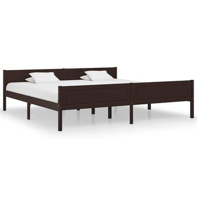 vidaXL Posteľný rám borovicový masív tmavohnedý 200x200 cm