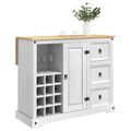 VidaXL Úložisko v kuchyni Biely a vosk z medu 112 x 70 x 91,5 cm