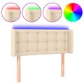 vidaXL Čelo postele s LED krémové 93x16x78/88 cm látka
