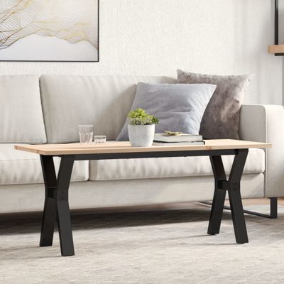 vidaXL Konferenčný stolík v tvare Y 110x40x45 cm borovica a oceľ