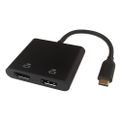 DELTACO Adaptér USB Type C/2x HDMI, čierny