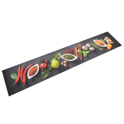 vidaXL Kuchynský koberec umývateľný koreniny 60x300 cm zamat