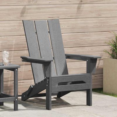 vidaXL Skladacia Adirondack kreslo Svetlosivá 80,5 x 74,5 x 92 cm HDPE