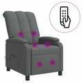 vidaXL Masážne relaxačné kreslo Tmavosivá Látka