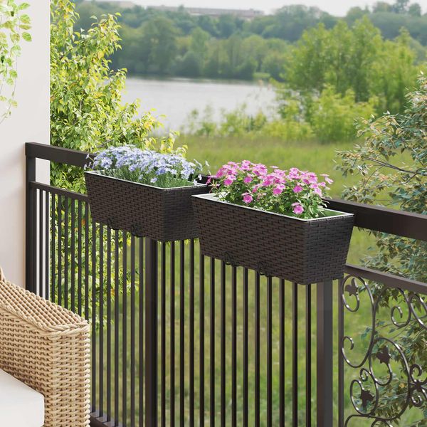 vidaXL Zábradlie 2 pcs Čierna 50 x 17 x 17 cm Kov
