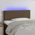 vidaXL Čelo postele s LED tmavohendé 90x5x78/88 cm látka