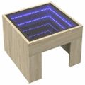 vidaXL Nočný stolík s nekonečnými LED dub sonoma 40x40x30 cm