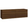 vidaXL Nástenné TV stolíky 2ks hnedý dub 100x30x30cm spracované drevo